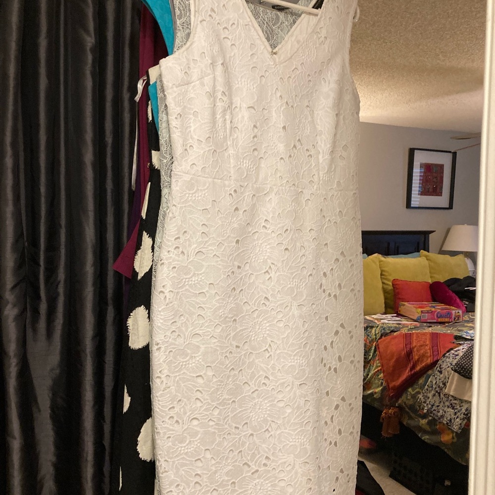 Size 8 white eyelet dress